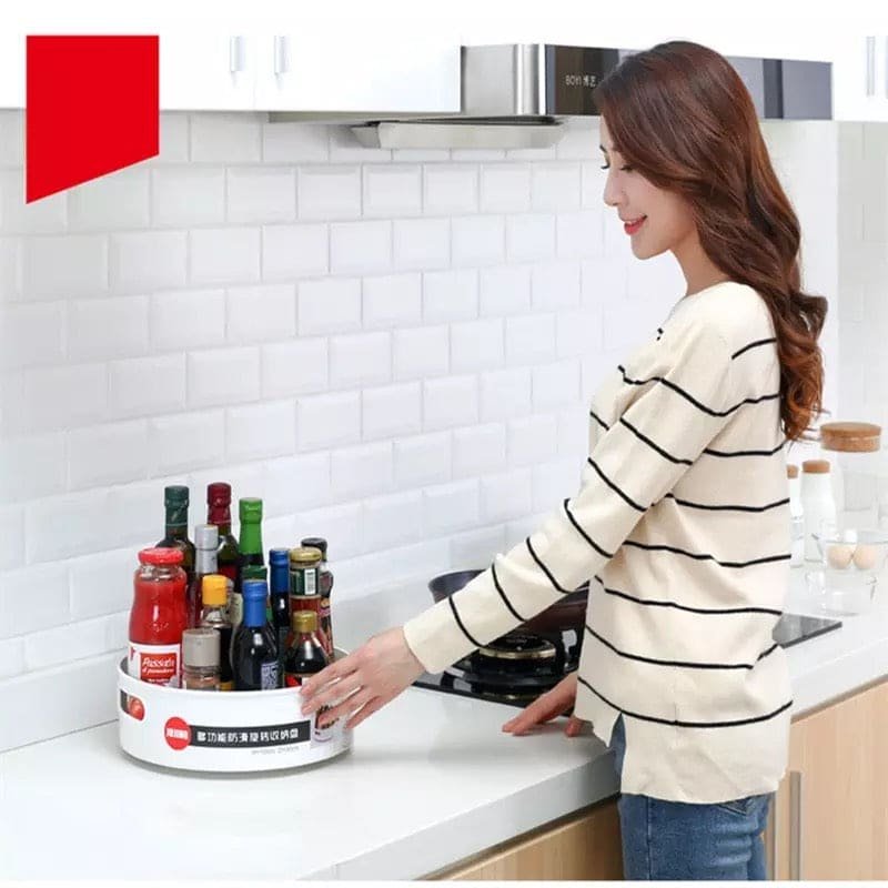 360-Degree Rotating Kitchen Storage Tray in acrylic, product photograph