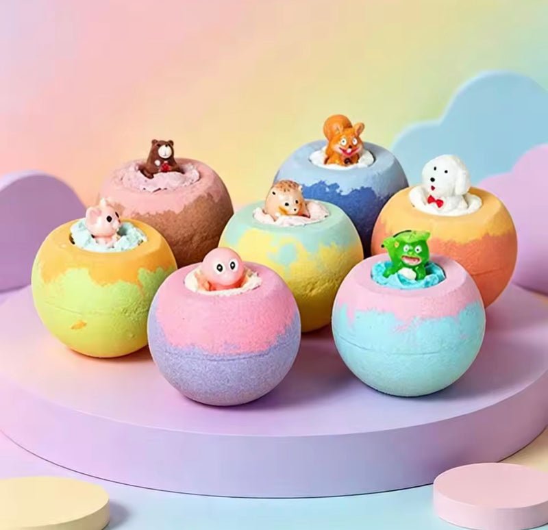 Bubble Bath Balls Bomb Toy, Set of 6 in food-grade silicone, product photograph