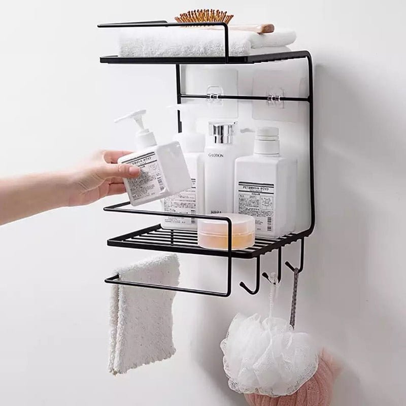 Double Layer Iron Wall-Mounted Shelf in rust-proof aluminium, product photograph