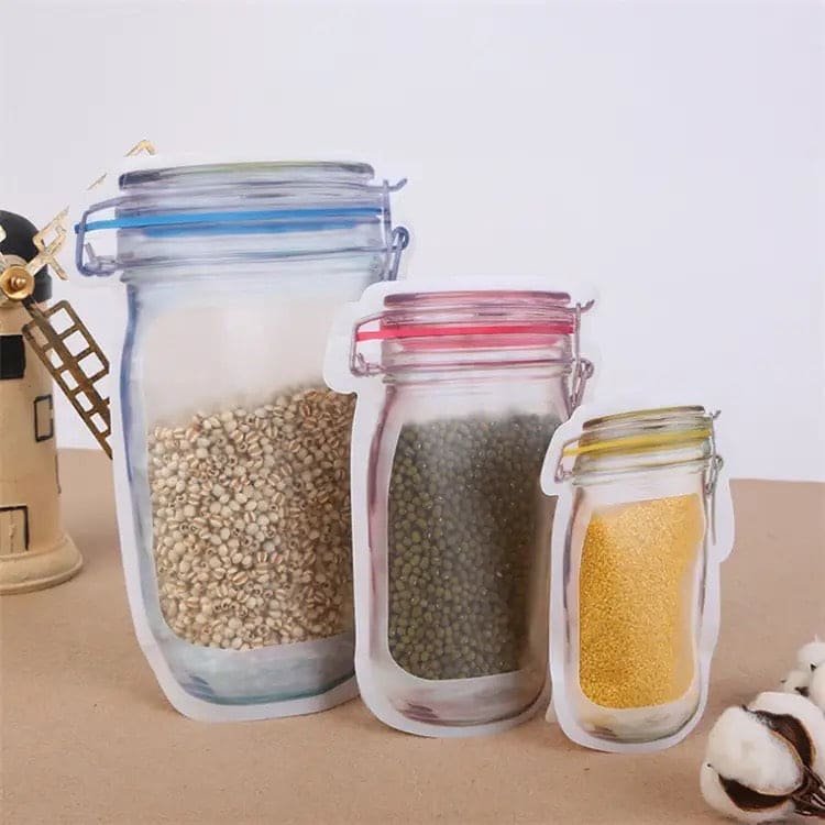 Reusable Zipper Fresh-Keeping Bags, Set of 10 in bpa-free plastic, product photograph